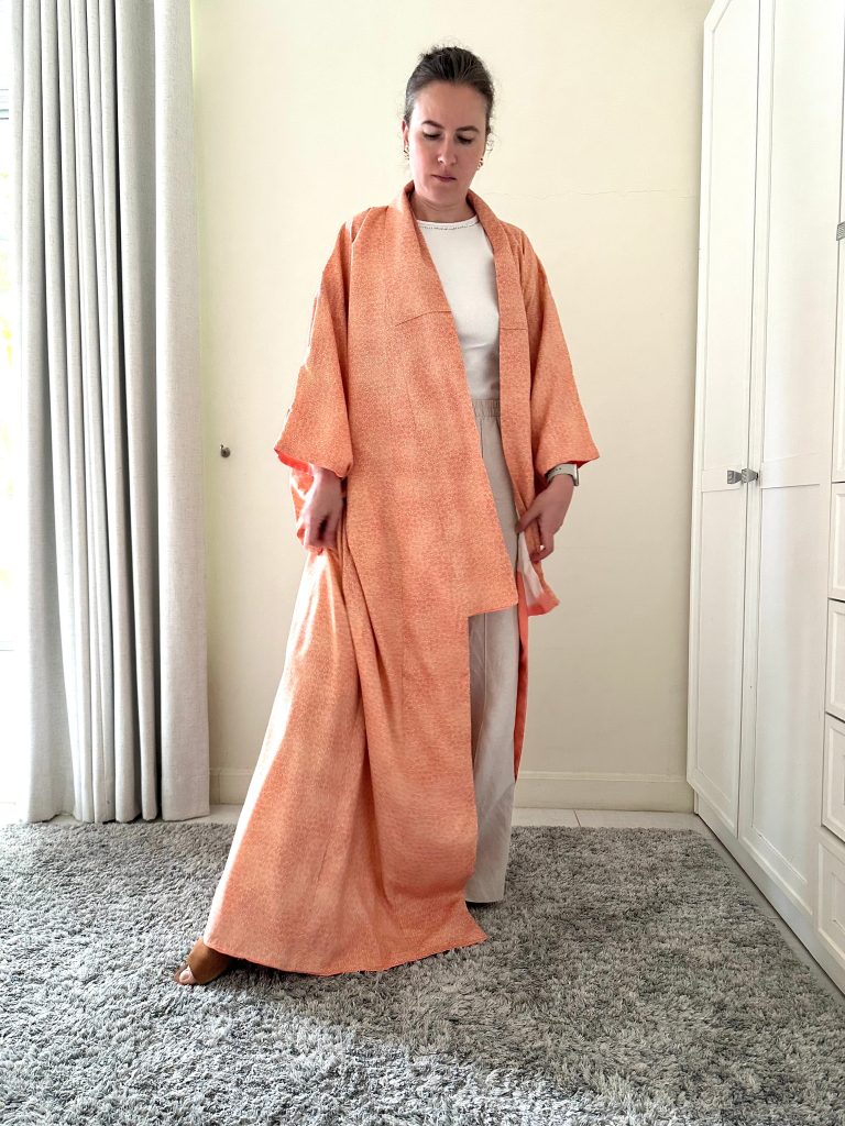 Silk Vintage Kimono Винтажное кимоно из шелка в персиковом цвете