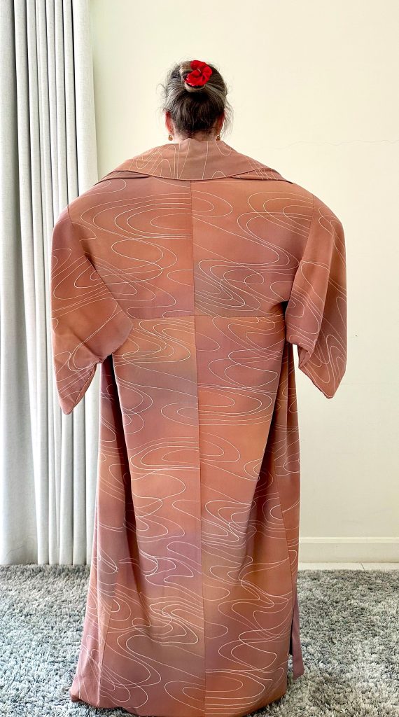 Silk Vintage Kimono Винтажное кимоно из шелка в кирпично-розовом цвете