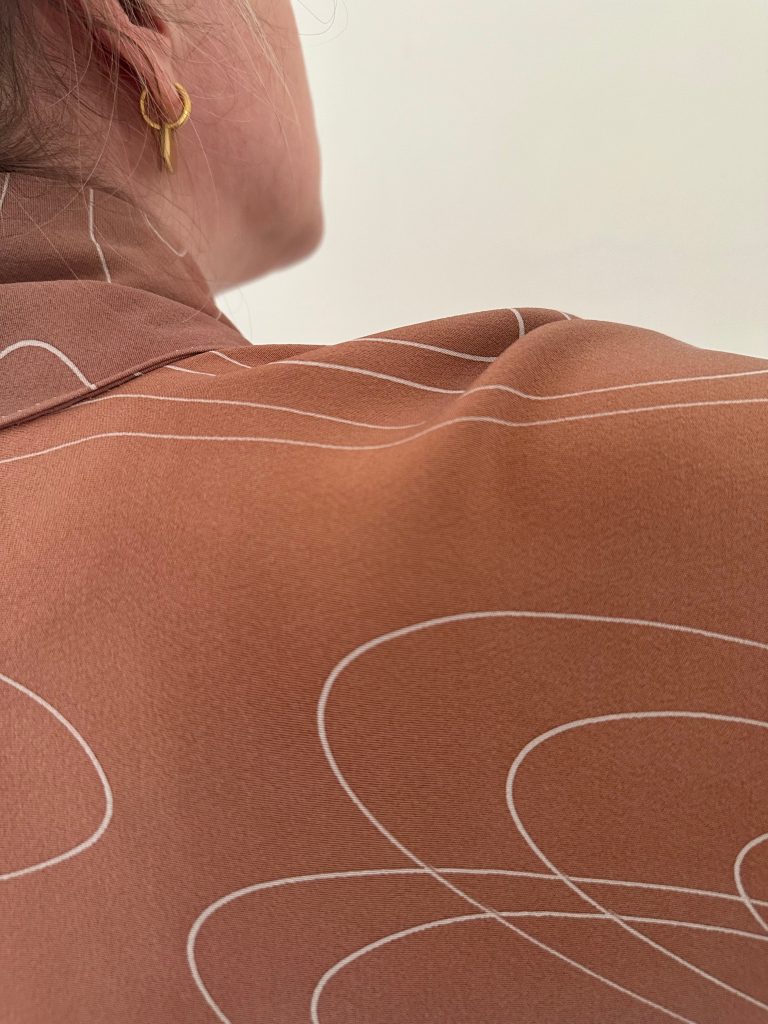 Silk Vintage Kimono Винтажное кимоно из шелка в кирпично-розовом цвете