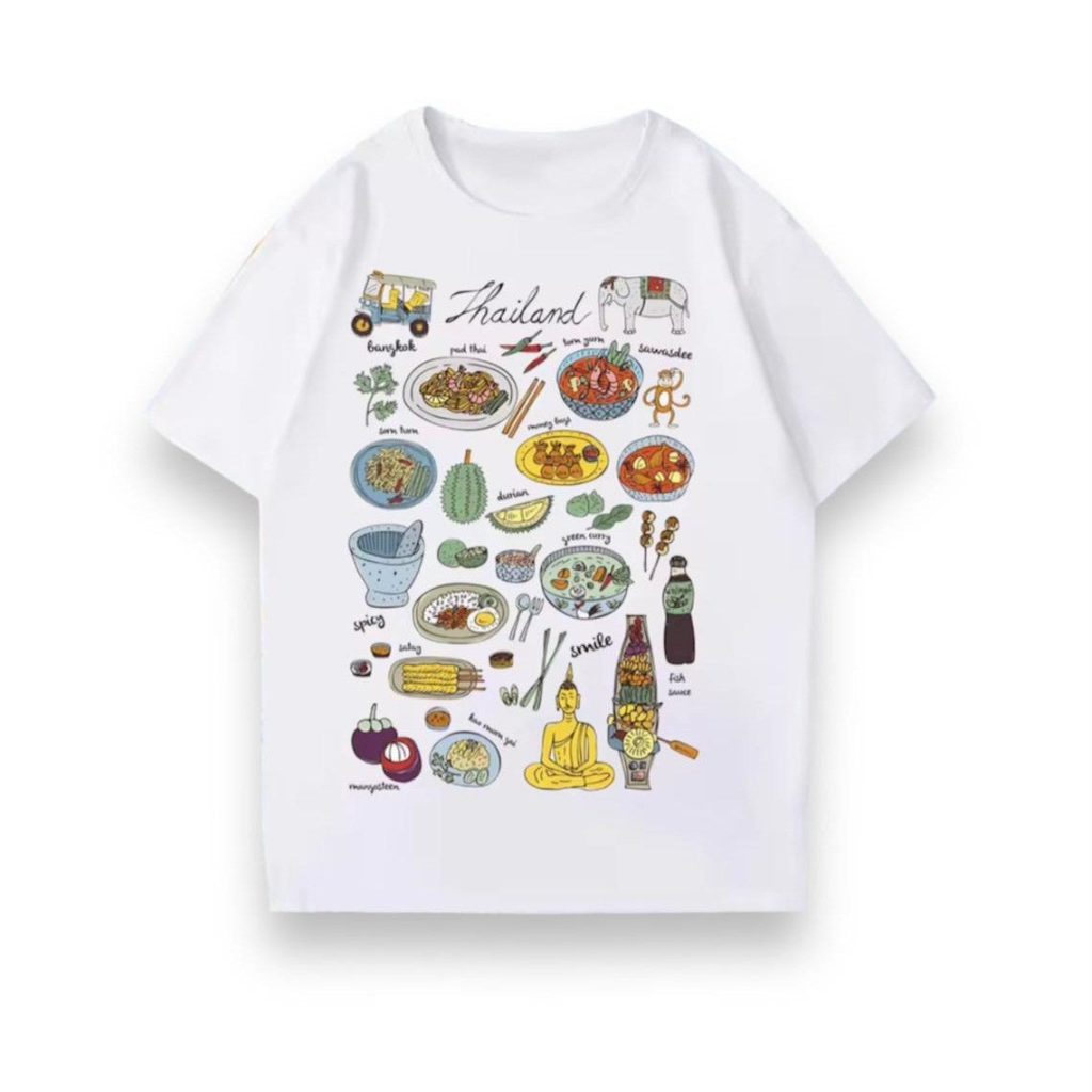 T-Shirts Футболка с тайским принтом в ассортименте